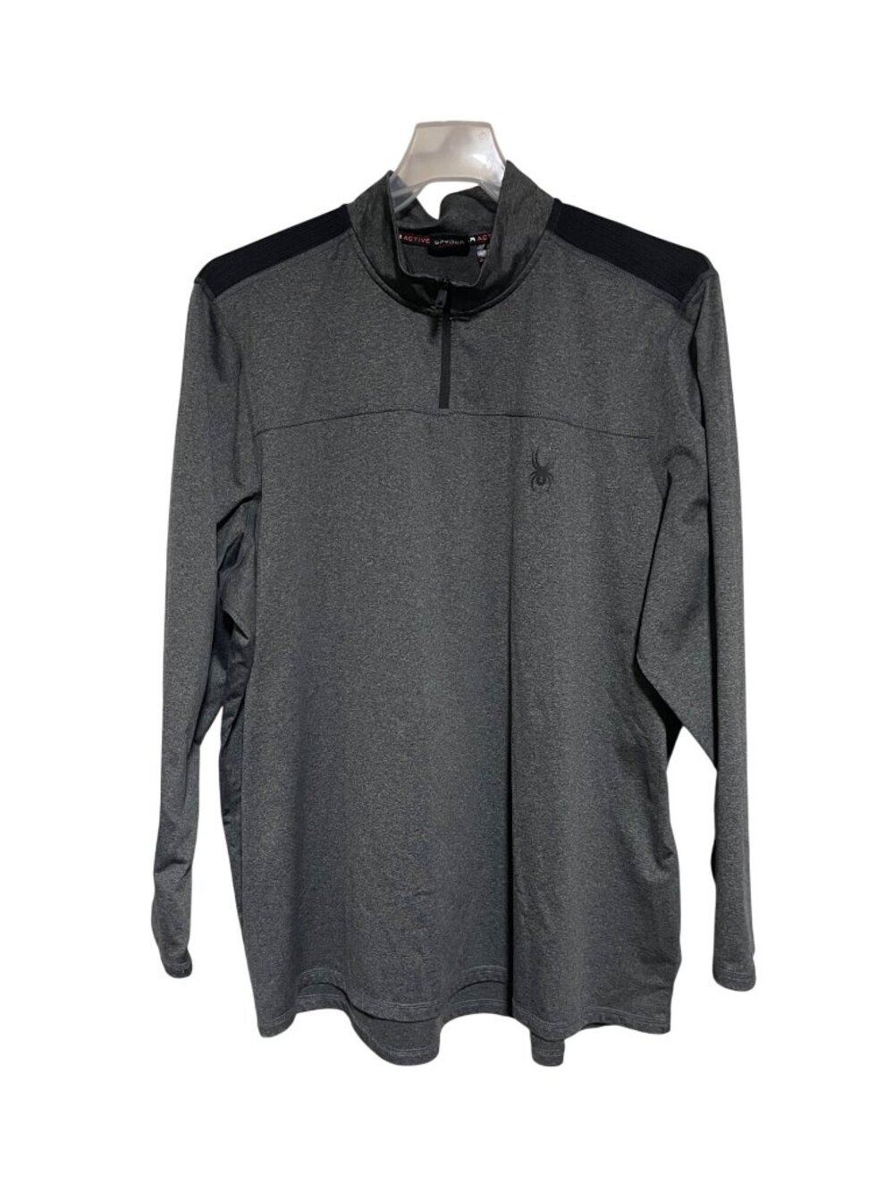 Spyder Active Gray 1/4 Zip Pullover Long Sleeve Shirt Mens XXL Golf Athleisure